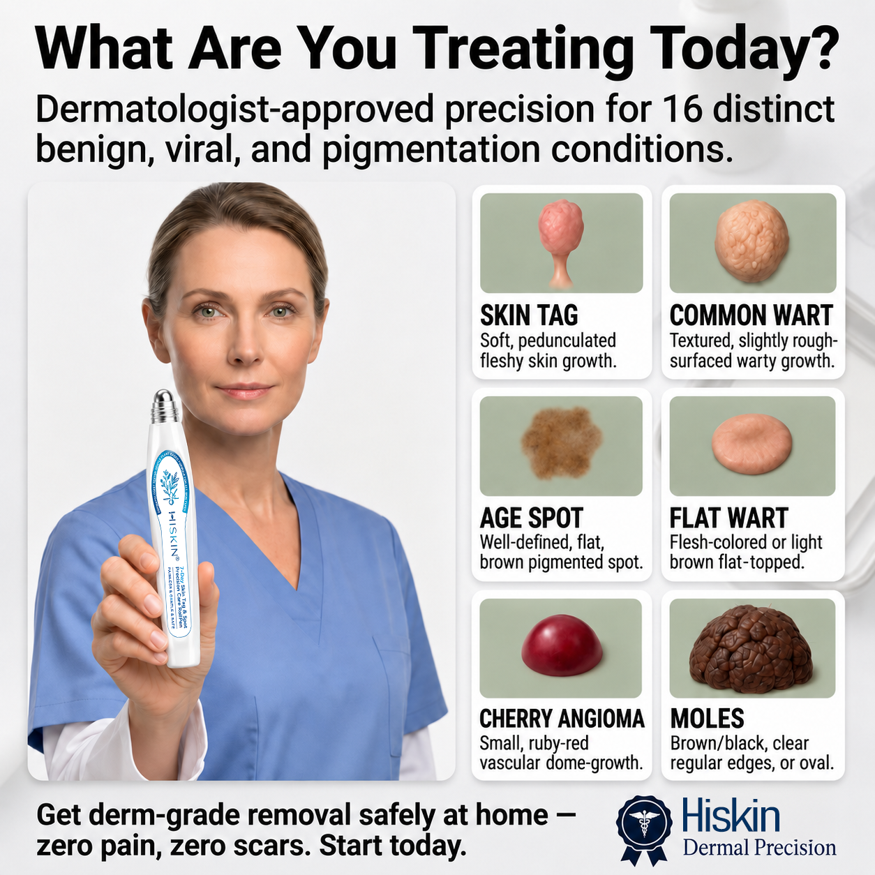 𝖧𝖨𝖲𝖪𝖨𝖭®👩‍⚕️⭐ 𝟕-𝐃𝒂𝘆 𝐒𝗸𝐢𝐧 𝐓𝒂𝗴 & 𝐒𝐩𝙤𝐭 𝐄𝐫𝒂𝐬𝙚𝐫 Painless & Scar-Free Advanced Imperfection Removal Rollerball Pen