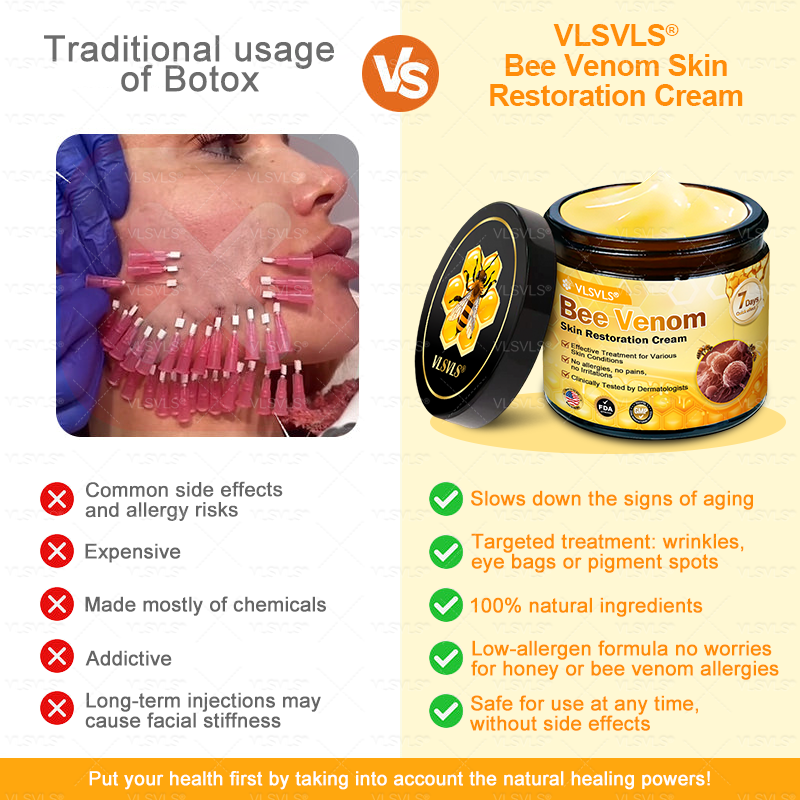 Made and Shipped from USA 🎇 VLSVLS® Bee Venom Skin Restoration Cream 🔥 LAST DAY 80% OFF🔅